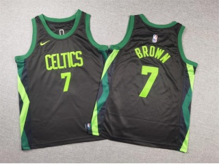 Youth Boston Celtics #7 Jaylen Brown 2024-25 City Editon Jersey Black