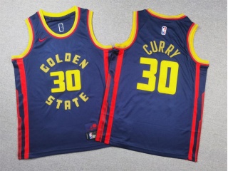 Youth Golden State Warriors #30 Stephen Curry 2024-25 City Jersey Navy Blue