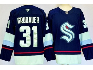 Fanatics Seattle Kraken #31 Philipp Grubauer Jersey Navy Blue