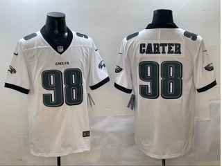 Philadelphia Eagles #98 Jalen Carter Vapor Limited Jersey White