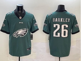 Philadelphia Eagles #26 Saquon Barkley with Big Logo Fashion Limited Jersey Green