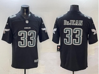 Philadelphia Eagles #33 Cooper DeJean with Green Number Fashion Limited Jersey Black