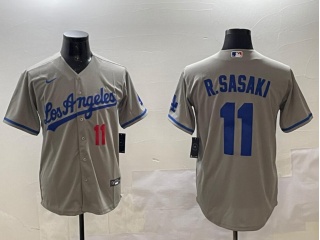 Los Angeles Dodgers #11 Roki Sasaki Players Limited Jersey Grey Los Angeles