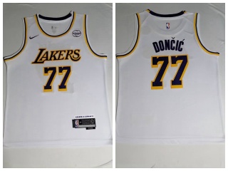 Los Angeles Lakers #77 Luka Doncic Jersey White