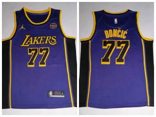 Los Angeles Lakers #77 Luka Doncic Jersey Purple