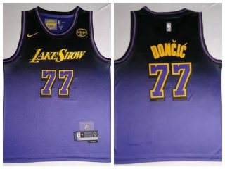 Los Angeles Lakers #77 Luka Doncic 2024-25 City Jersey Purple