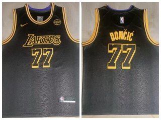 Los Angeles Lakers #77 Luka Doncic City Jersey Black