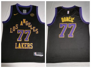 Los Angeles Lakers #77 Luka Doncic 2023-24 City Jersey Black