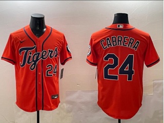 Detroit Tigers #24 Miguel Cabrera Cool Base Jersey Orange