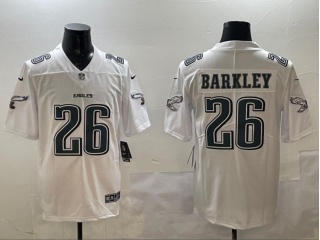Philadelphia Eagles #26 Saquon Barkley Fashion Limited Jersey White