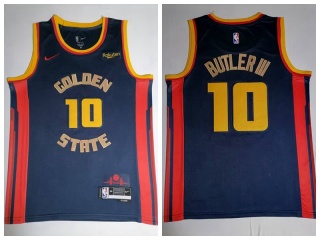 Golden State Warriors #10 Jimmy Butler III 2024-25 City Jersey Navy Blue
