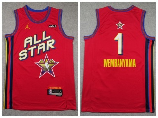 2025 NBA All Star #1 Victor Wembanyama Jersey Red