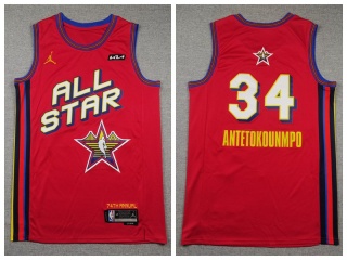 2025 NBA All Star #34 Giannis Antetokounmpo Jersey Red