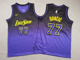 Youth Los Angeles Lakers #77 Luka Doncic 2024-25 City Jersey Purple