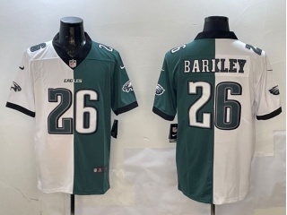 Philadelphia Eagles #26 Saquon Barkley Split Vapor Limited Jersey White/Green