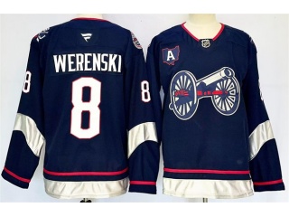 Fanatics Columbus Blue Jackets #8 Zach Werenski 2025 Stadium Series Jersey Navy Blue