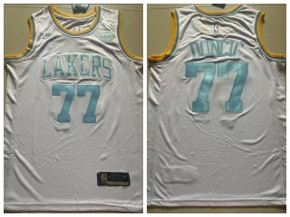Los Angeles Lakers #77 Luka Doncic Throwback 22-23 Season Jersey White