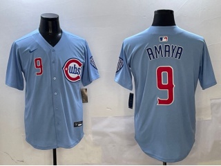 Chicago Cubs #9 Miguel Amaya Nike 2nd Alternate Limited Player Jersey Baby Blue