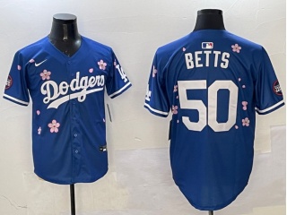 Los Angeles Dodgers #50 Mookie Betts Tokyo Series Cool Base Jersey Blue