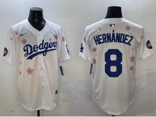 Los Angeles Dodgers #8 Kike Hernandez Tokyo Series Cool Base Jersey White