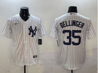 New York Yankees #35 Cody Bellinger Cool Base Jersey White Pinstripes