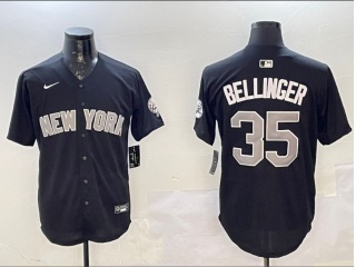 New York Yankees #35 Cody Bellinger Cool Base Jersey Black