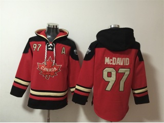 Team Canada #97 Connor McDavid 2025 4 Nations Face-Off Hoodie Red