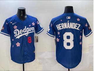 Los Angeles Dodgers #8 Kike Hernandez Tokyo Series Players Limited Jersey Blue