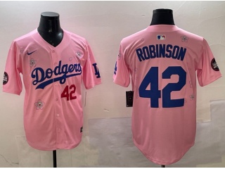 Los Angeles Dodgers #42 Jackie Robinson Tokyo Series Players Limited Jersey Pink