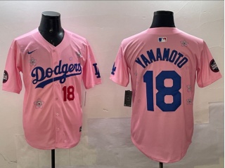 Los Angeles Dodgers #18 Yoshinobu Yamamoto Tokyo Series Players Limited Jersey Pink