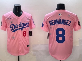 Los Angeles Dodgers #8 Kike Hernandez Tokyo Series Players Limited Jersey Pink