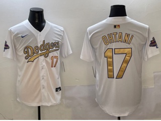 Los Angeles Dodgers #17 Shohei Ohtani 2025 Gold Program Players Limited Jersey White