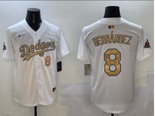 Los Angeles Dodgers #8 Kike Hernandez 2025 Gold Program Players Limited Jersey White
