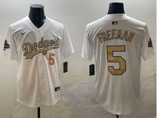 Los Angeles Dodgers #5 Freddie Freeman 2025 Gold Program Players Limited Jersey White