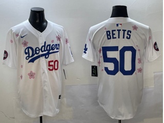 Los Angeles Dodgers #50 Mookie Betts Tokyo Series Players Limited Jersey White