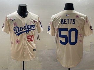 Los Angeles Dodgers #50 Mookie Betts Tokyo Series Players Limited Jersey Cream