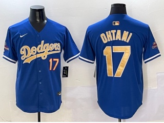 Los Angeles Dodgers #17 Shohei Ohtani Gold Program Players Limited Jersey Blue