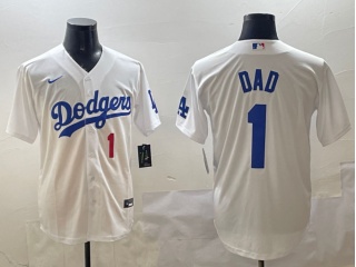 Los Angeles Dodgers #1 Dad Players Limited Jersey White