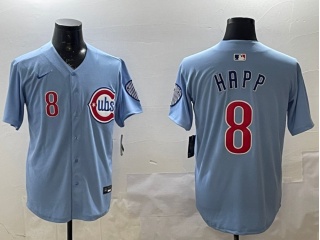 Chicago Cubs #8 Ian Happ Nike 2nd Alternate Limited Player Jersey Baby Blue