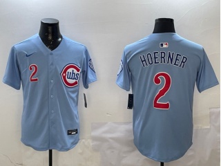 Chicago Cubs #2 Nico Hoerner Nike 2nd Alternate Limited Player Jersey Baby Blue