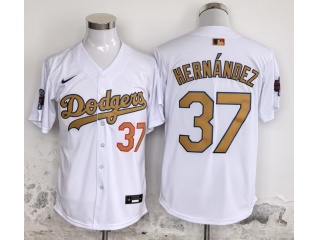 Los Angeles Dodgers #37 Teoscar Hernández 2025 Gold Program Players Limited Jersey White