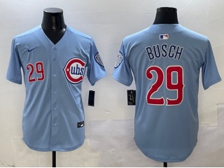 Chicago Cubs #29 Michael Busch Nike 2nd Alternate Limited Player Jersey Baby Blue