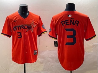 Houston Astros #3 Jeremy Peña Nike 2025 City Connect Limited Player Jersey Orange