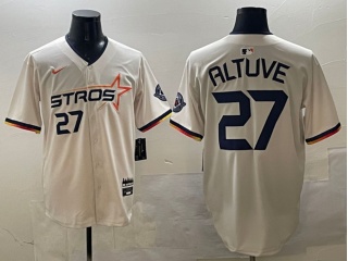 Houston Astros #27 Jose Altuve Nike 2025 City Connect Limited Player Jersey Cream