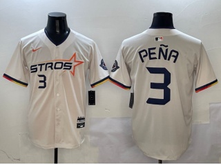 Houston Astros #3 Jeremy Peña Nike 2025 City Connect Limited Player Jersey Cream