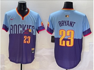 Colorado Rockies #23 Kris Bryant 2025 City Connect Limited Player Jersey Purple/Light Blue