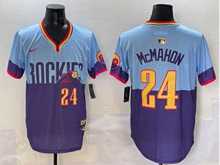 Colorado Rockies #24 Ryan McMahon 2025 City Connect Limited Player Jersey Purple/Light Blue