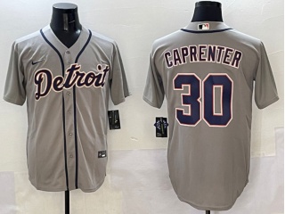Detroit Tigers #30 Kerry Carpenter Cool Base Jersey Grey