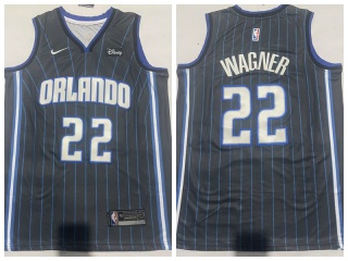 Orlando Magic #22 Franz Wagner Pinstripes Jersey Black