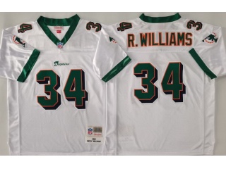 Miami Hurricanes #34 R. Williams Throwback Jersey White